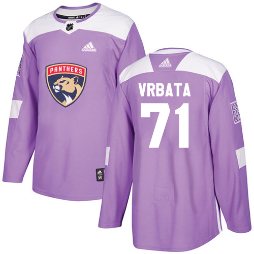 Adidas Panthers #71 Radim Vrbata Purple Authentic Fights Cancer Stitched Youth NHL Jersey